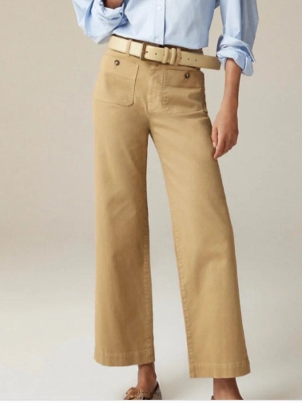 NEW J Crew Women's Sailor Slim Wide Leg Chino Pant Size 36 (22) Khaki Casual